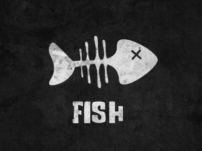 Fish black fish grayscale grunge logo white