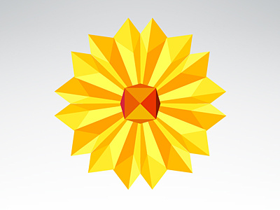 Geometric Sunflower flower geometric illustration petal polygon sunflower triangle vector yellow