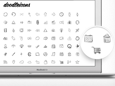 Doodleicons Set Preview doodle doodleicons hand drawn icon set vector