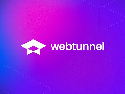 Webtunnel – Logo Design blue branding design flat geometrical gradient logo mesh minimal minimalism minimalist pink tunnel