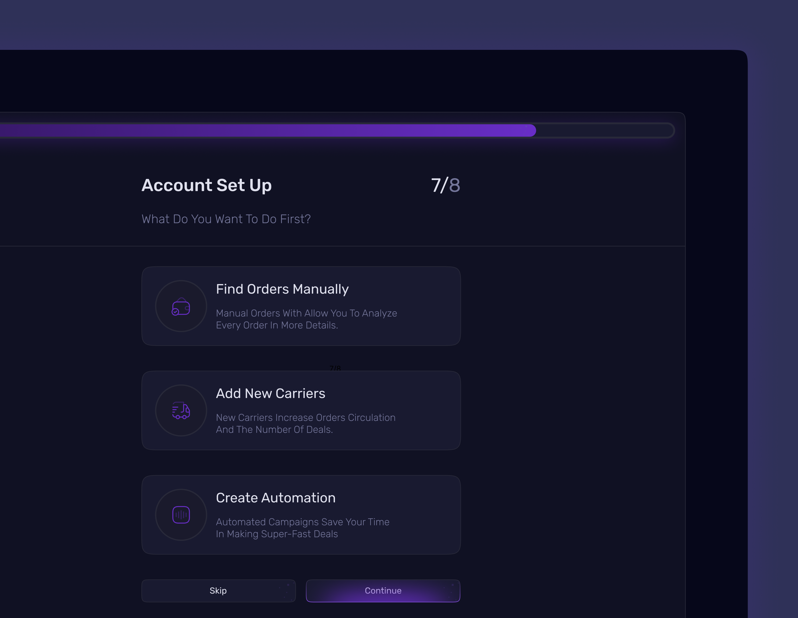 Logistics Dashboard - Account Set Up account account set up courier dashboard logistic logistics logistics company logistics dashboard logistics management logistics service monitoring saas saas dashboard shasanko das shipment shipping supply transport transportation trucking