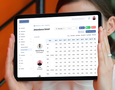 Attendance Management Dashboard UI hr solutions