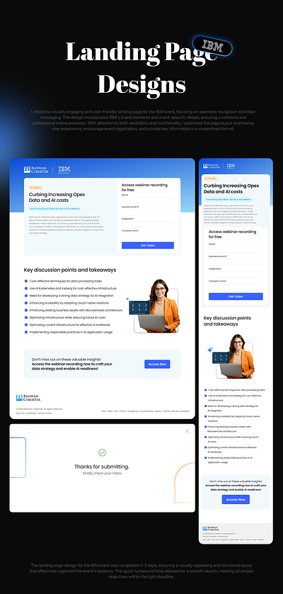 IBM Landing Page Designs branding design event design graphic design illustration typography ui ux