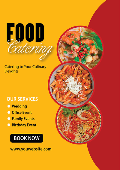 Copy of Orange Modern & Minimal Food Catering Flyer banner banner design branding design flyer flyer design graphic design poster poster design wedding