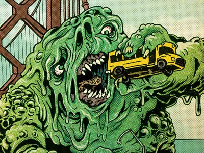 After-school Snack hungry monster school bus