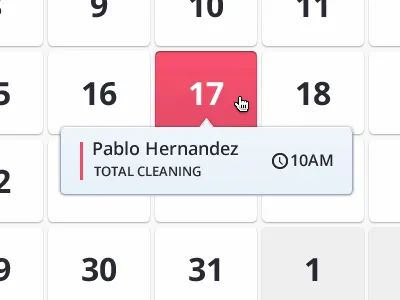 Tooltip Calendar calendar numbers pink tooltip