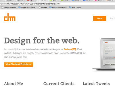 Portfolio aaa buttons dan malarkey grey links logo orange portfolio ui