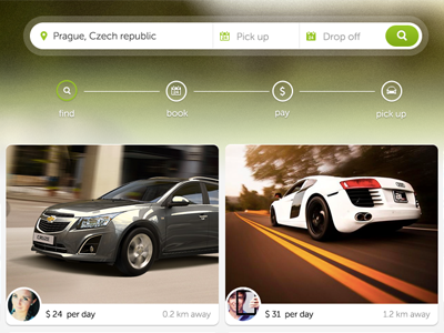 Searching for a car on Arounded is easy :-) arounded bar calendar car cars green progress progress bar search startup submit