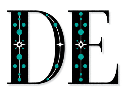 DE black blue d e green letter lettering type typography