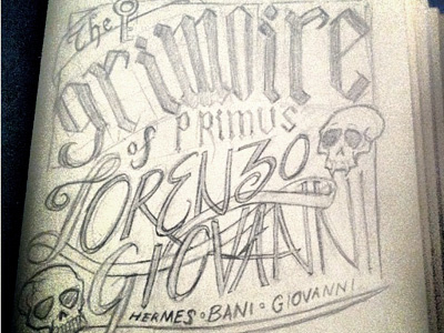 Enzo Title Page Sketch gambling hand drawn mage: the ascension mta typography