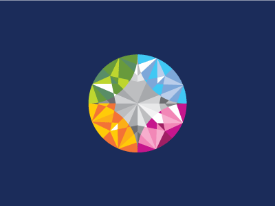 Diamond branding colour diamond facets identity logo