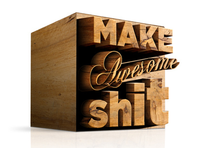 Make 3d typography wood