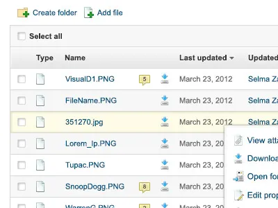 Document Library document document library file type grey hover interface list yellow