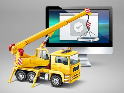 Web App Development illustration artua development icon illustration imac crane web app