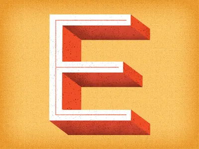 E 3d e letter texture