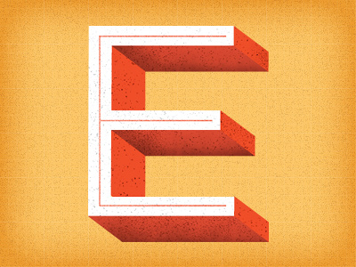 E 3d e letter texture