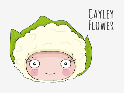 Cayley Flower character food vector