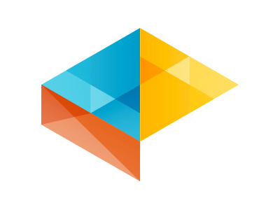 TTI Icon angular arizona blue bold branding bright colorful design gilbert icon identity intricate logo multiply orange overlap triangle yellow