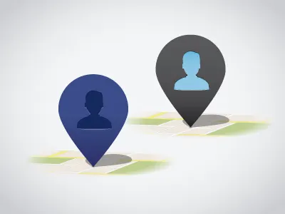 Targeting icon infographic map user