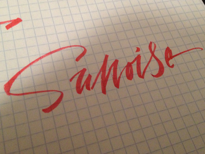 Sunoise brush pen calligraphy lettering script