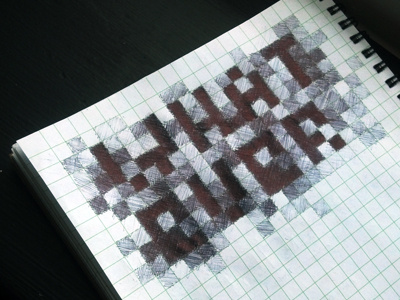WHATEVER 8 bit grid hand lettering lettering paper pen pixels typography