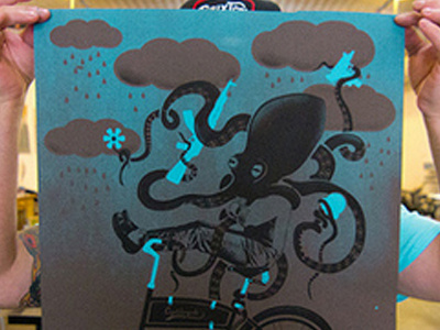 Octopus Silk Screen art crank octopus silk screen