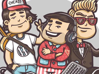 Super Coders coder guitar headphones html illustration keyboard sunglasses vector