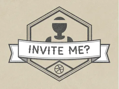 Dribbble Invite Me debut invite ribbon