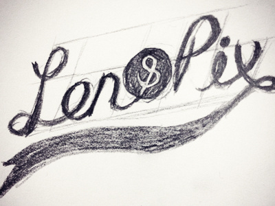 Len & Pix Sketch 01 baseball logo sketch