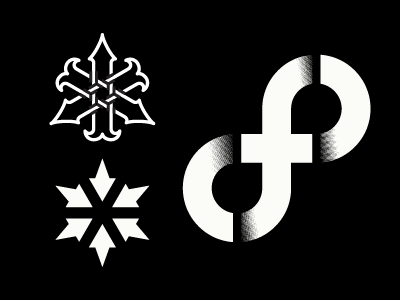 Icons 3 arrow black white icons infinity interlocking star