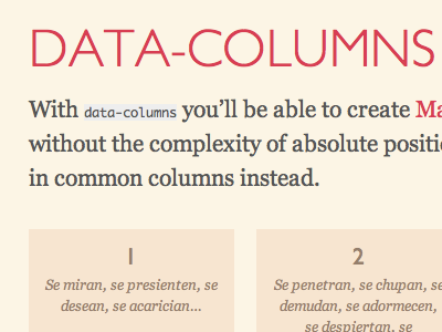 DATA-COLUMNS columns css html layout web