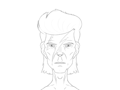 Ziggy Sketch boardroom caricature cartoon comic david bowie digital holler illustration music musician portrait singer sketch ziggy stardust