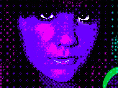 Charface bitmap girl neon