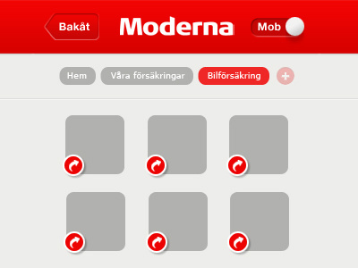 Moderna Top mobile ui