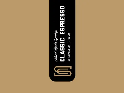 Static Label classic dripp espresso espresso republic hand made coffee logo monogram slabserif