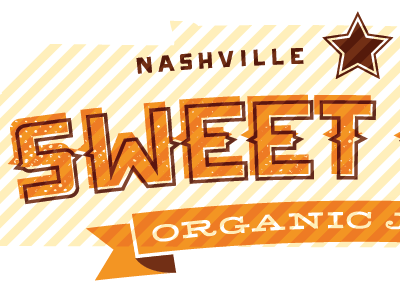 Logo Concept country logo nashville natural orange organic outline overprint ribbon star tennessee texture