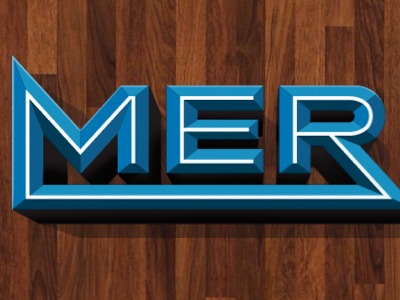 MER 3 d 3d alex sheldon brand branding custom lettering detroit dimensional font inline logo match kerosene prism prismatic shadow shadowed type wood