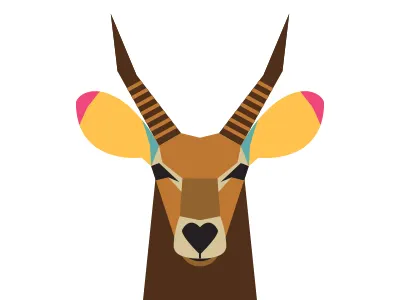 Lechwe african animal antelope illustration minimalism vector wildlife