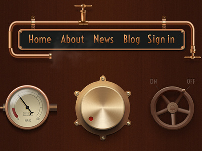 steampunk vintage gui gui interface retina vintage