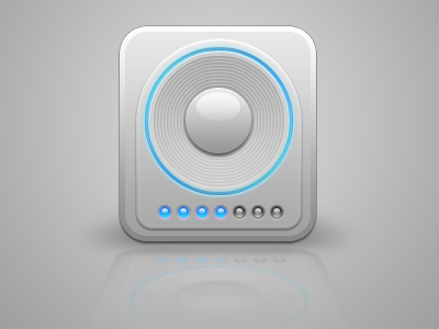 Speaker apple blue icon speaker white