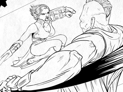 Codeword Deadman - page 12 detail action codeword deadman comic illustration katana sword