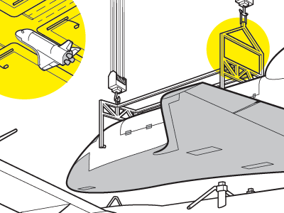 Endeavour illustration infographic lineart shuttle space technical