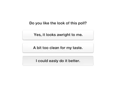 Poll Question buttons clean gray minimal poll ui ux white