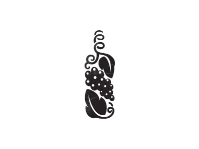 Wine bine grape logo mark wine