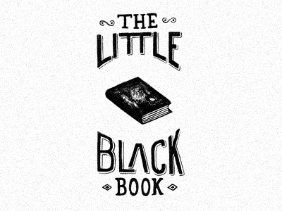 The Little Black Book black and white book branding hand lettering handmade lettering logo simple sketch texture typography