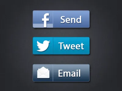 Social buttons buttons email facebook social twitter