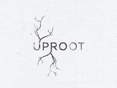 UPROOT beverage grow harvest logo natural nature organic pick plant roots type