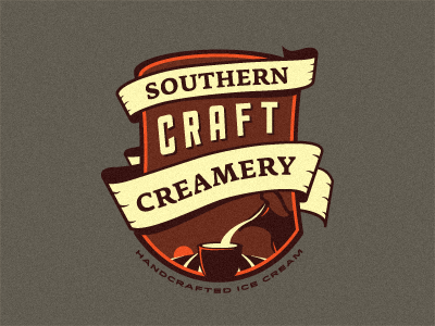 Southern Craft Creamery - Concept Revision (Scrapped) america american craft branding dairy emblem farming field florida growcase handcrafting ice cream identity logo logo design logo designer patch pitcher south southern southern craft creamery