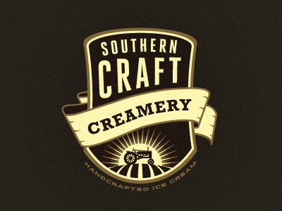 Southern Craft Creamery - Concept Revision (Approved) america american craft branding dairy emblem farming field florida growcase handcrafting ice cream identity logo logo design logo designer patch south southern southern craft creamery tractor