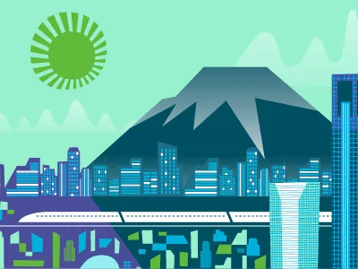 Tokyo city illustration travel